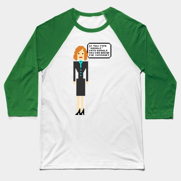 Pixel Jen - the IT Crowd Baseball T-Shirt by KYi